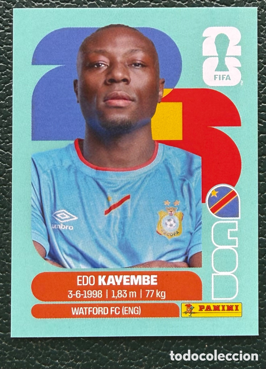 Cromos de f&uacute;tbol: COD 10 EDO KAYEMBE REP&Uacute;BLICA DEMOCR&Aacute;TICA DEL CONGO CROMOS ALBUM FIFA WORLD CUP MUNDIAL 2026 PANINI