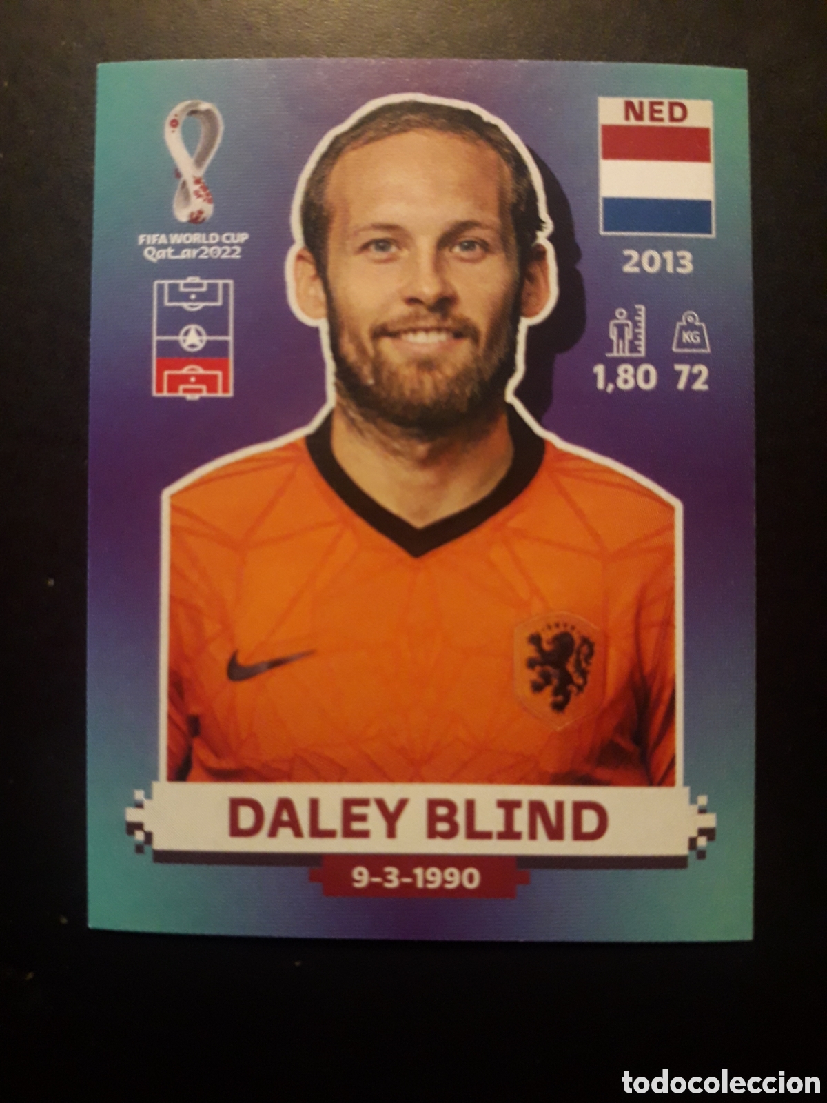 Cromos de f&uacute;tbol: DALEY BLIND HOLANDA N&deg; 5 COPA MUNDIAL DE F&Uacute;TBOL QATAR 2022 22 PANINI SIN PEGAR PEDIDO M&Iacute;NIMO 3&euro;