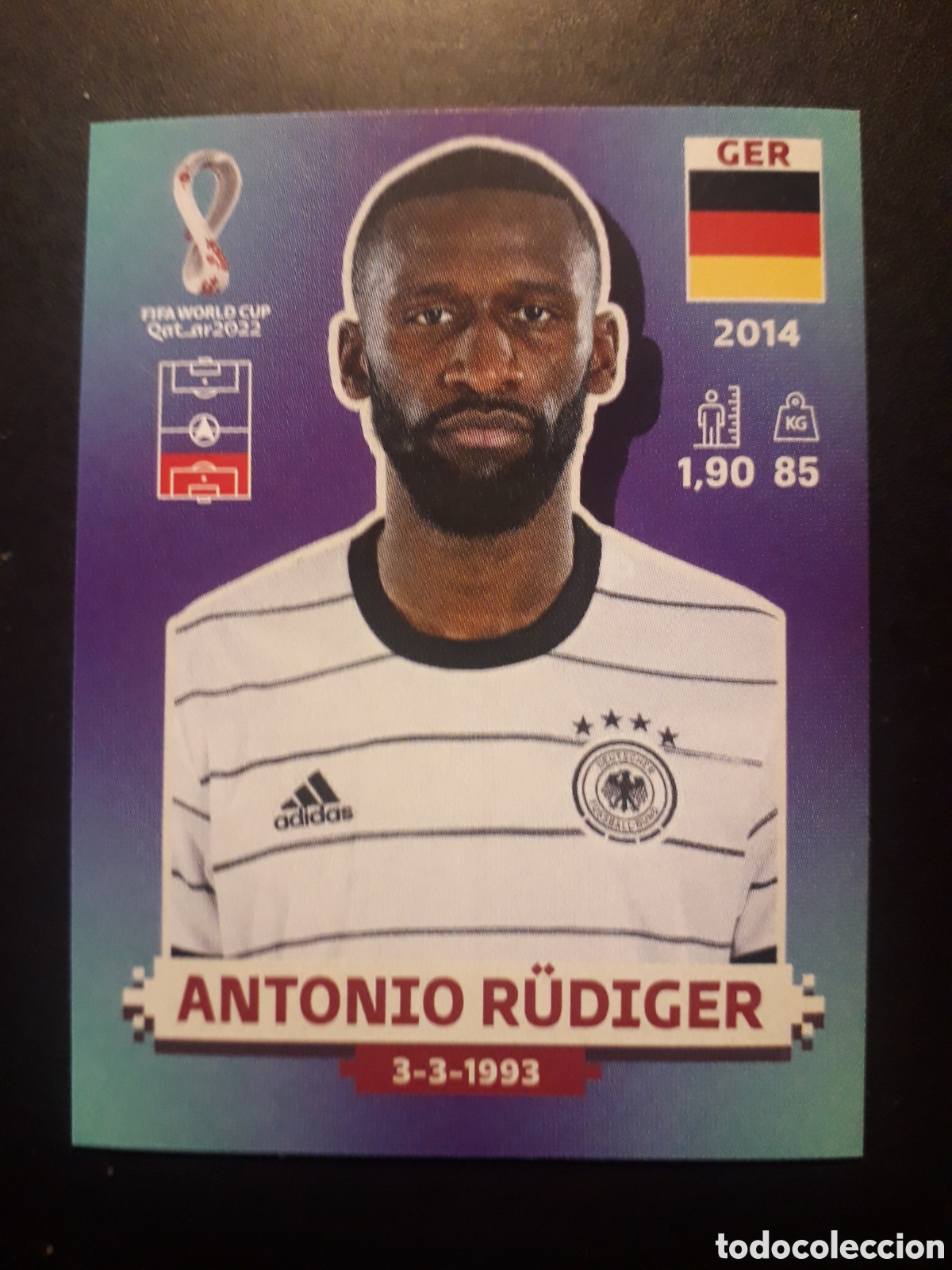 Cromos de f&uacute;tbol: ANTONIO R&Uuml;DIGER ALEMANIA N&deg; 9 COPA MUNDIAL DE F&Uacute;TBOL QATAR 2022 22 PANINI SIN PEGAR PEDIDO M&Iacute;NIMO 3&euro;