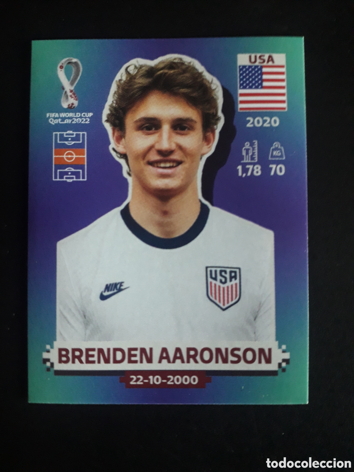 Cromos de Futebol: BRENDEN AARONSON USA N&deg; 11 COPA MUNDIAL DE F&Uacute;TBOL QATAR 2022 22 PANINI SIN PEGAR PEDIDO M&Iacute;NIMO 3&euro;