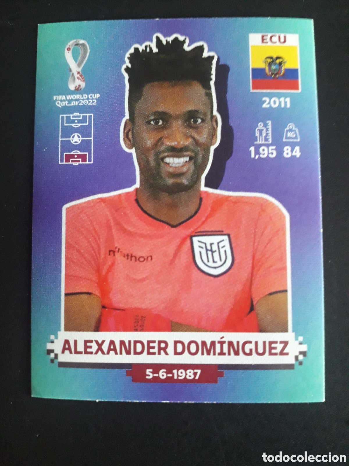 Fu&szlig;ball-Sticker: ALEXANDER DOM&Iacute;NGUEZ ECUADOR N&deg; 4 COPA MUNDIAL DE F&Uacute;TBOL QATAR 2022 22 PANINI SIN PEG PEDIDO M&Iacute;NIM 3&euro;