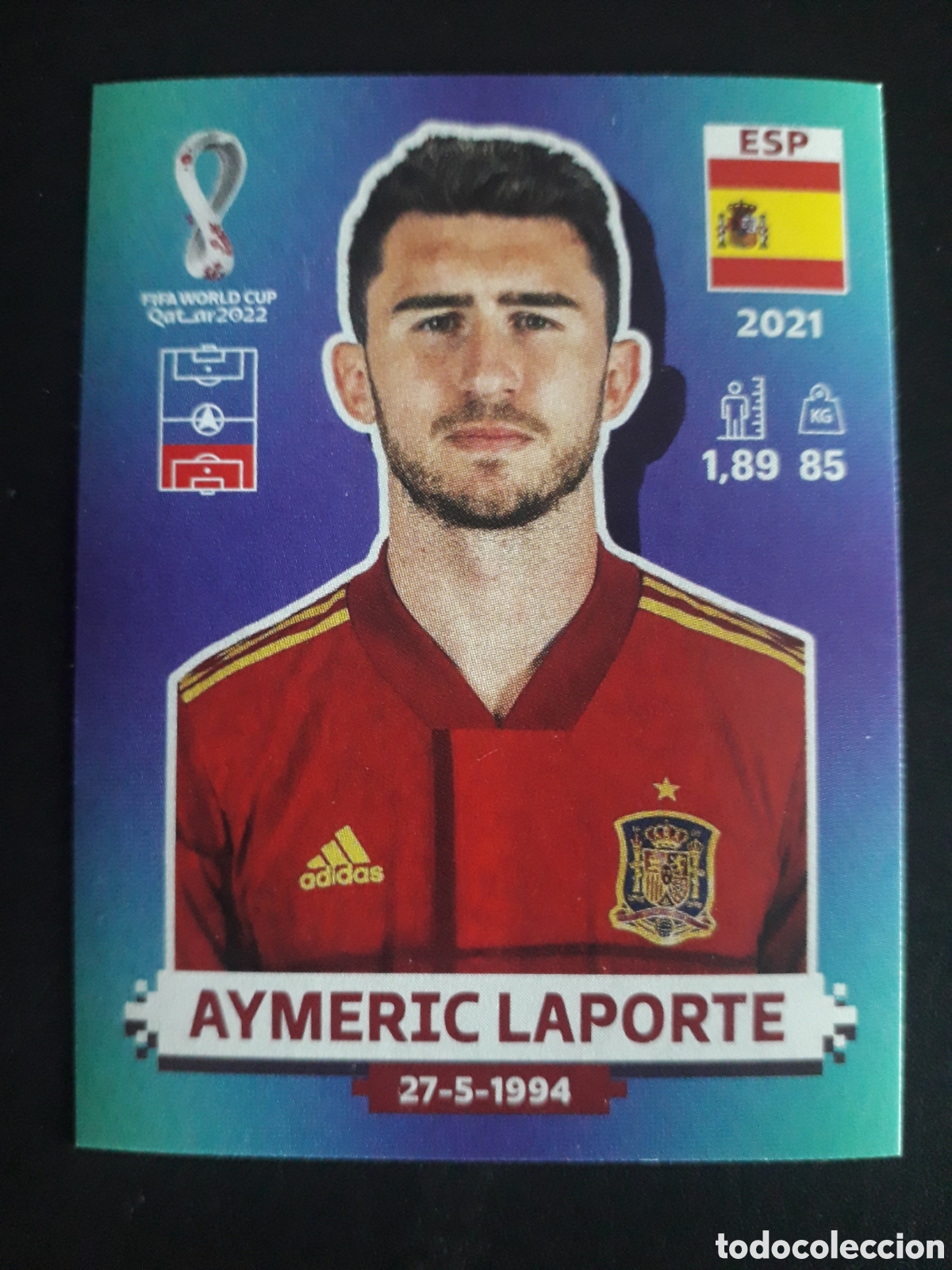 Fu&szlig;ball-Sticker: AYMERIC LAPORTE ESPA&Ntilde;A N&deg; 8 COPA MUNDIAL DE F&Uacute;TBOL QATAR 2022 22 PANINI SIN PEGAR PEDIDO M&Iacute;NIMO 3&euro;.