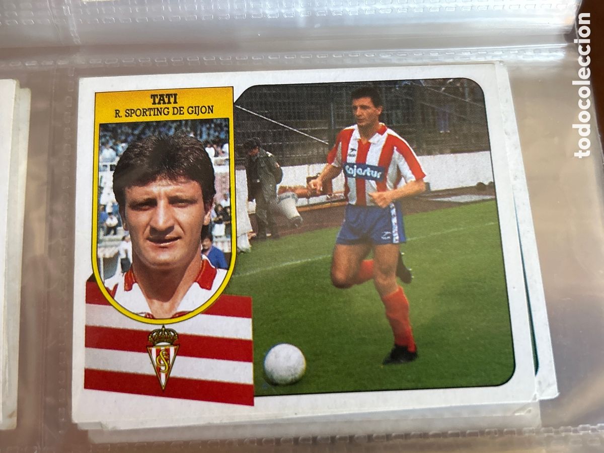 Fu&szlig;ball-Sticker: TATI SPORTING DE GIJON LIGA ESTE 1991 1992 91 92 NUNCA PEGADO SIN PEGAR