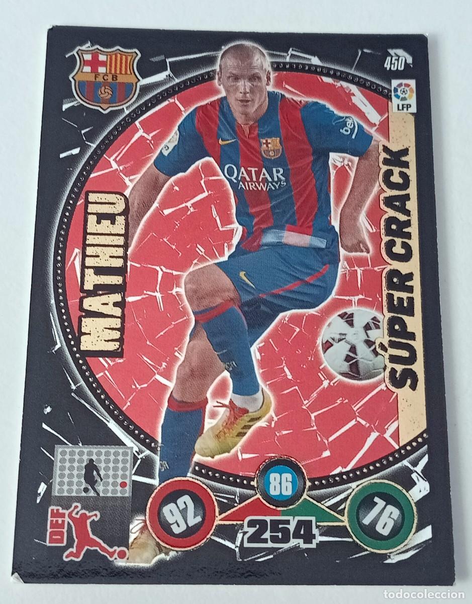 Fu&szlig;ball-Sticker: CROMO FUTBOL ADRENALYN 2014-2015: F.C. BARCELONA MATHIEU SUPER CRACK