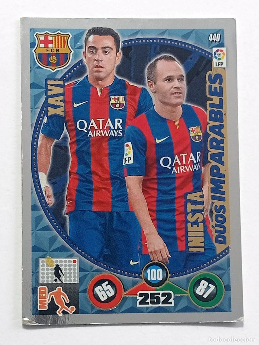 Cromos de f&uacute;tbol: CROMO FUTBOL ADRENALYN 2014-2015: F.C. BARCELONA DUOS IMPARABLES XAVI - INIESTA