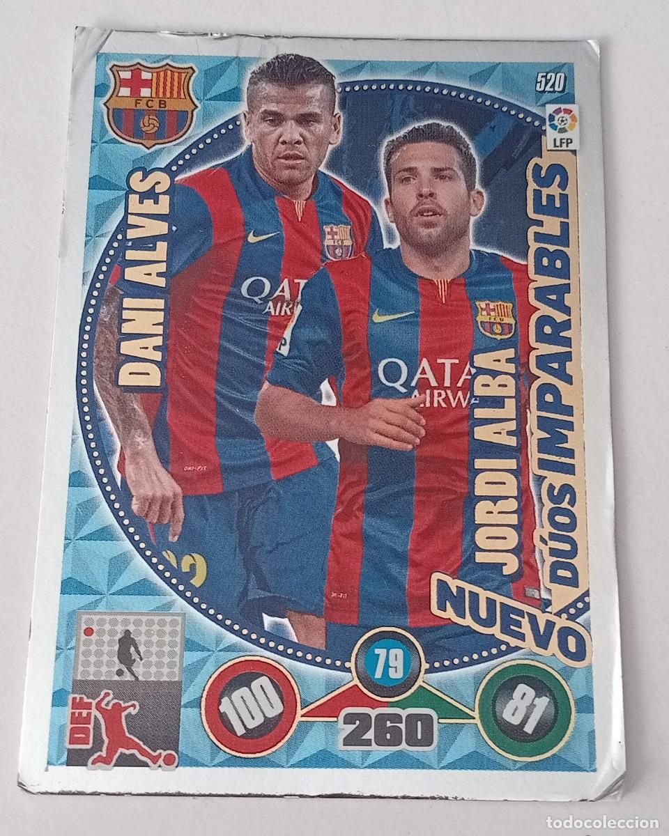Cromos de f&uacute;tbol: CROMO FUTBOL ADRENALYN 2014-2015: F.C. BARCELONA DUOS IMPARABLES DANI ALVES - JORDI ALBA