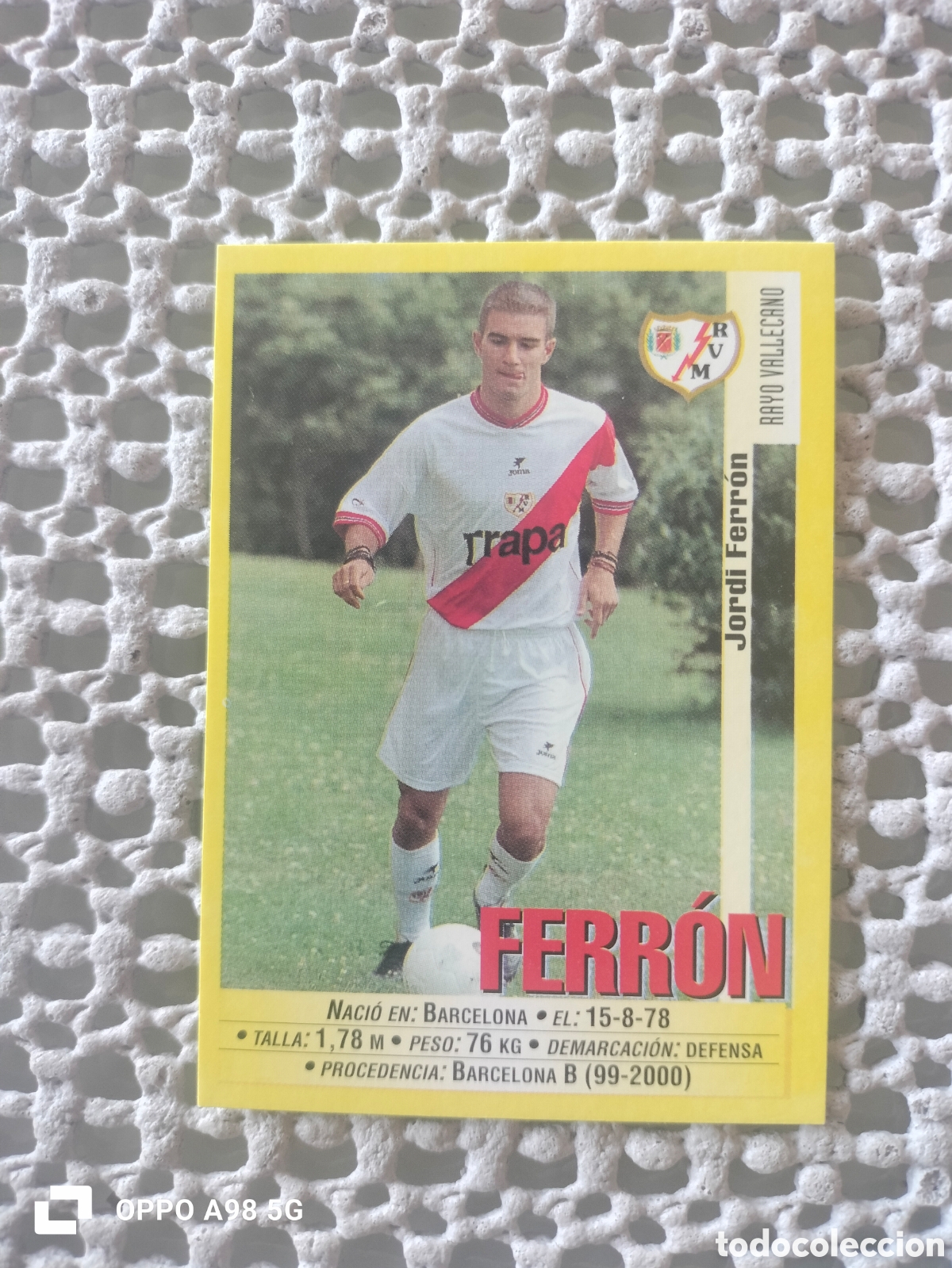 Cromos de f&uacute;tbol: Cromo 344a 345 a Ferr&oacute;n Rayo Vallecano Panini liga temporada 99 00 1999 2000