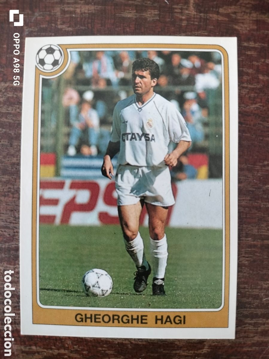 Cromos de f&uacute;tbol: Cromo 136 Hagi Real Madrid Panini liga temporada F&uacute;tbol 92 93 1992 1993