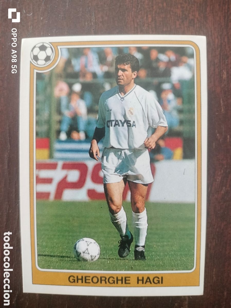 Cartes &agrave; collectionner de Football: Cromo 136 Hagi Real Madrid Panini liga temporada F&uacute;tbol 92 93 1992 1993