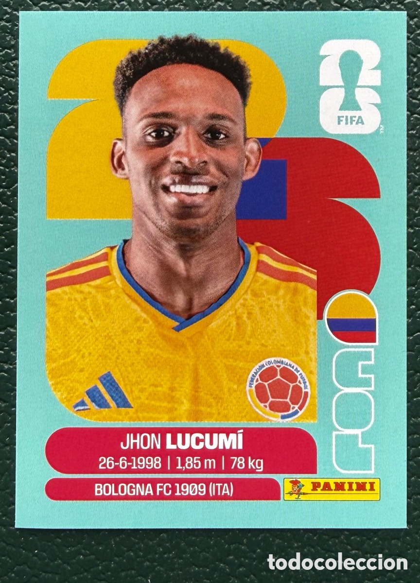 Cartes &agrave; collectionner de Football: COL 8 JHON LUCUMI COLOMBIA CROMOS ALBUM FIFA WORLD CUP MUNDIAL 2026 PANINI