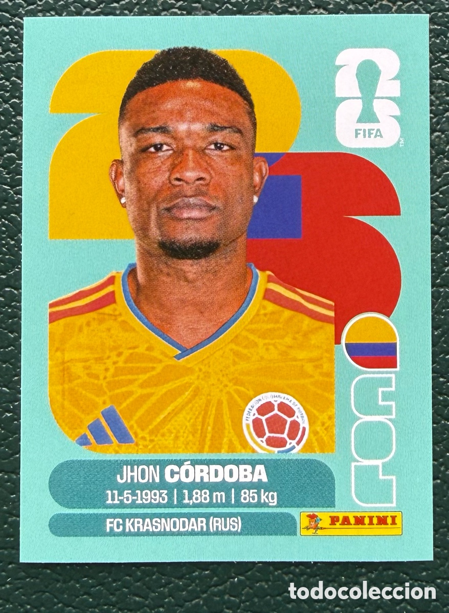 Cartes &agrave; collectionner de Football: COL 18 JHON CORDOBA COLOMBIA CROMOS ALBUM FIFA WORLD CUP MUNDIAL 2026 PANINI