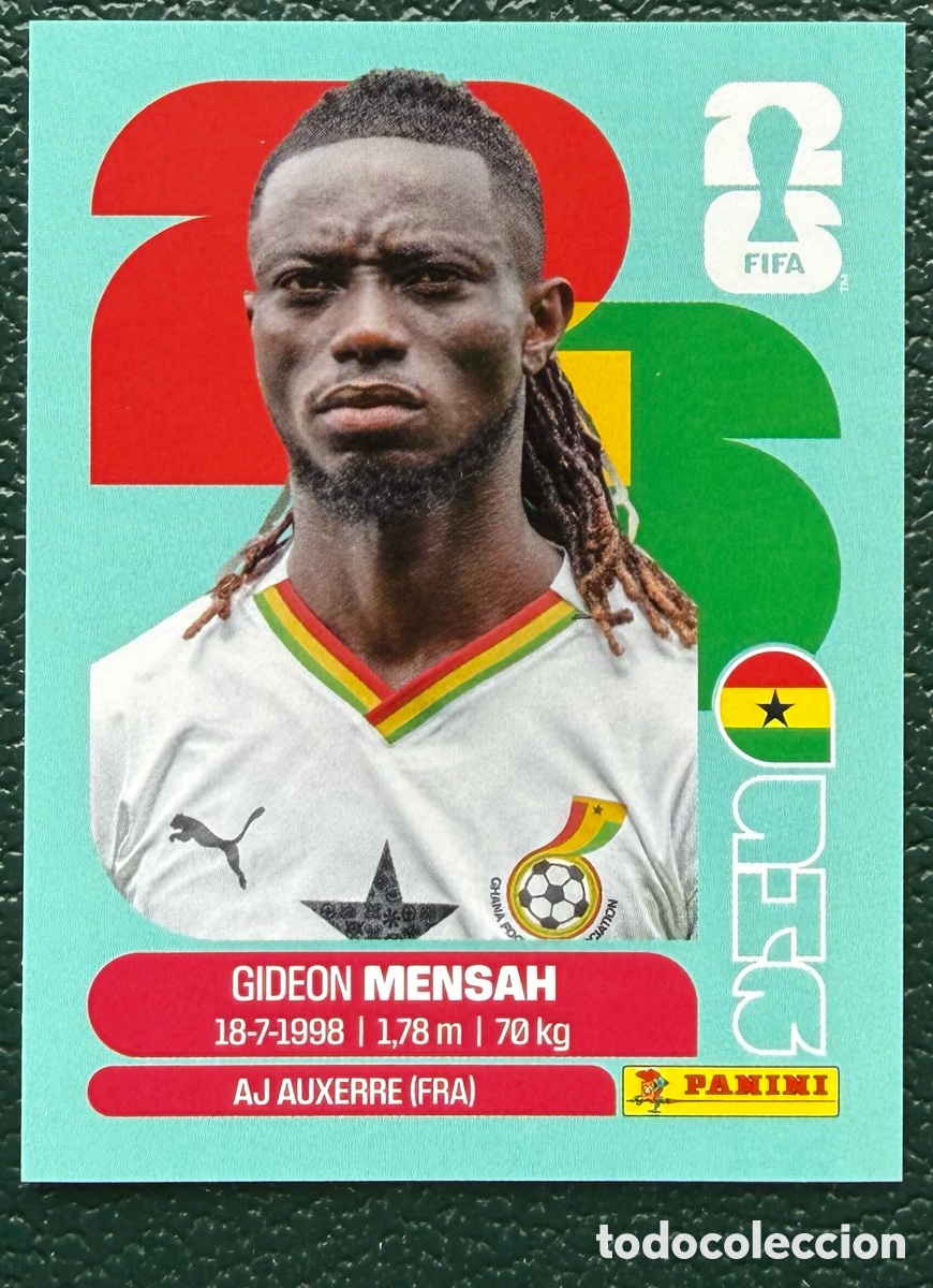 Cartes &agrave; collectionner de Football: GHA 7 GIDEON MENSAH GHANA CROMOS ALBUM FIFA WORLD CUP MUNDIAL 2026 PANINI