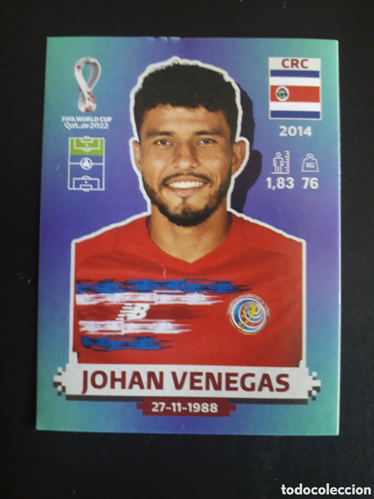Cromos de f&uacute;tbol: JOHAN VENEGAS COSTA RICA N&deg; 20 COPA MUNDIAL DE F&Uacute;TBOL QATAR 2022 22 PANINI SIN PEG PEDIDO M&Iacute;NIMO 3&euro;