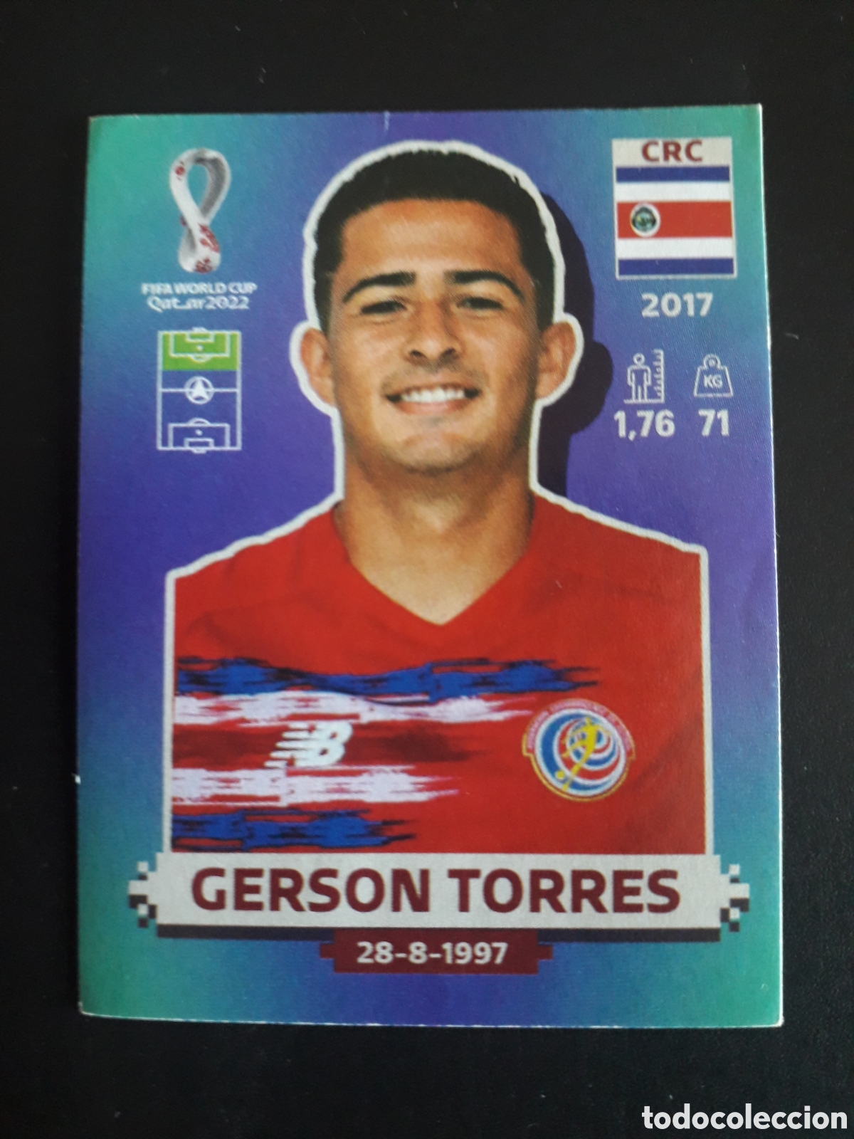 Cromos de f&uacute;tbol: GERSON TORRES COSTA RICA N&deg; 19 COPA MUNDIAL DE F&Uacute;TBOL QATAR 2022 22 PANINI SIN PEG PEDIDO M&Iacute;NIMO 3&euro;