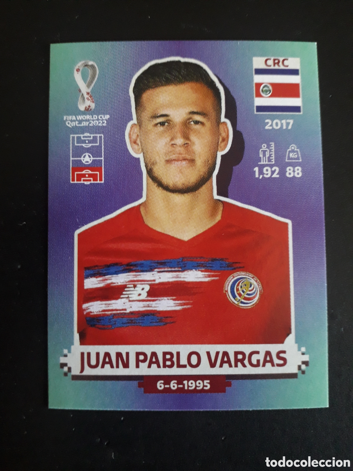 Cromos de f&uacute;tbol: JUAN PABLO VARGAS COSTA RICA N&deg; 10 COPA MUNDIAL DE F&Uacute;TBOL QATAR 2022 22 PANINI PEDIDO M&Iacute;NIMO 3&euro;