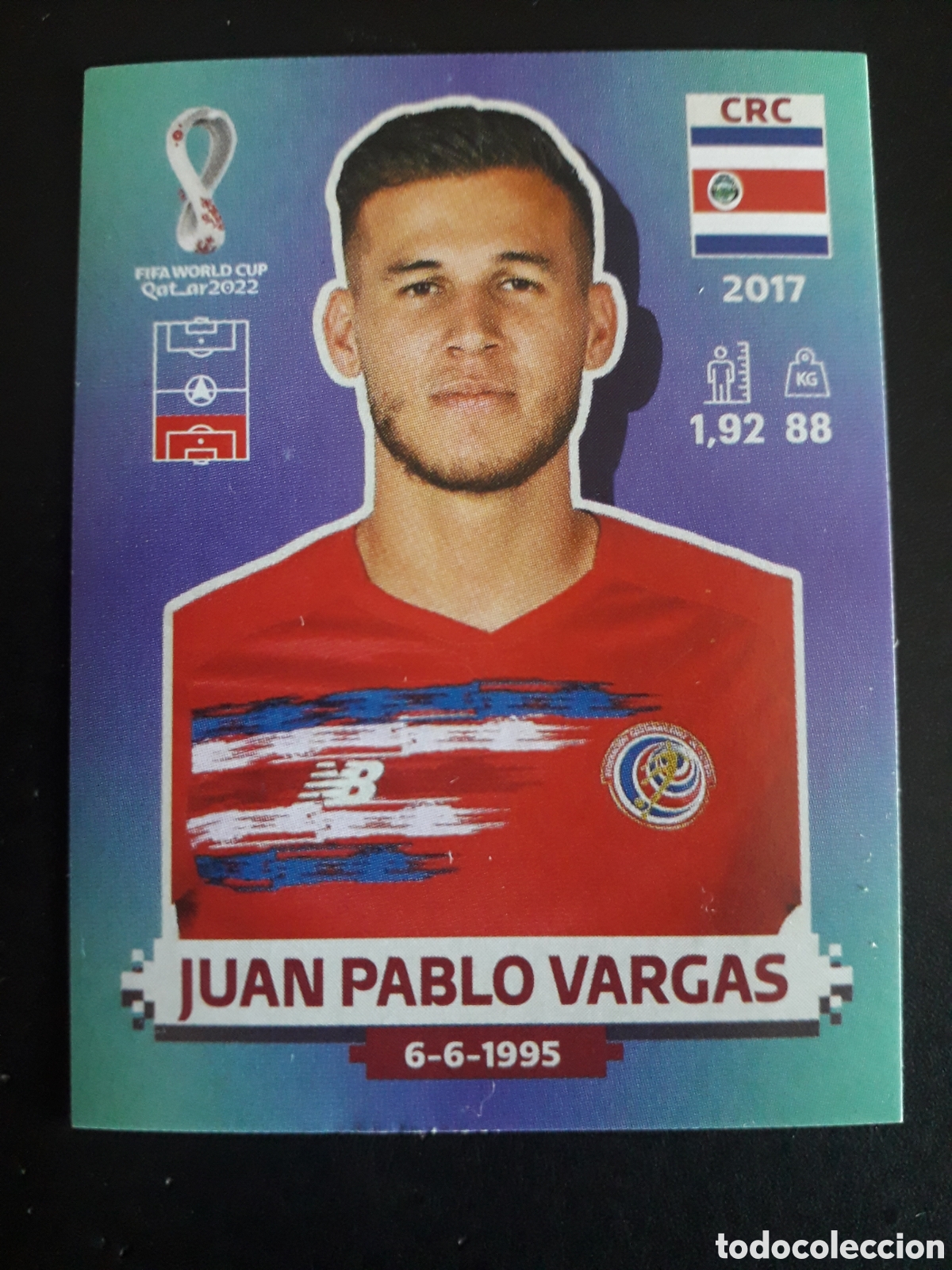 Cromos de f&uacute;tbol: JUAN PABLO VARGAS COSTA RICA N&deg; 10 COPA MUNDIAL DE F&Uacute;TBOL QATAR 2022 22 PANINI PEDIDO M&Iacute;NIMO 3&euro;