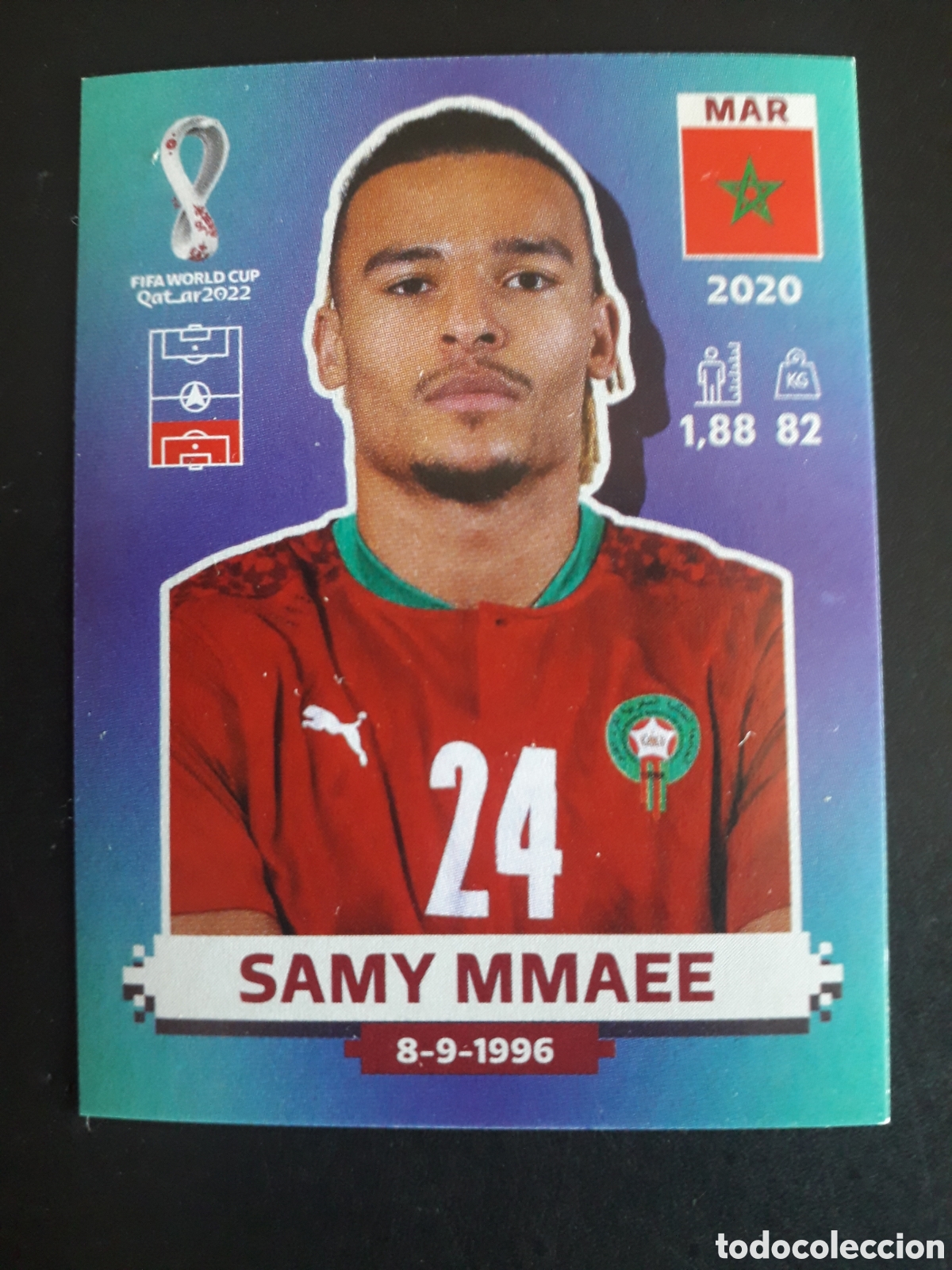 Cromos de f&uacute;tbol: SAMY MMAEE MARRUECOS N&deg; 8 COPA MUNDIAL DE F&Uacute;TBOL QATAR 2022 22 PANINI SIN PEGAR PEDIDO M&Iacute;NIMO 3&euro;