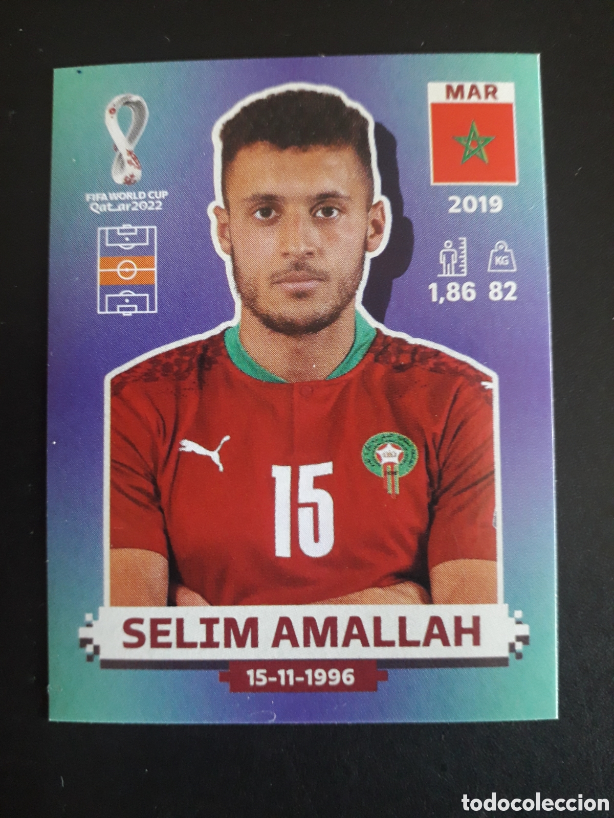 Cromos de f&uacute;tbol: SELIM AMALLAH MARRUECOS N&deg; 10 COPA MUNDIAL DE F&Uacute;TBOL QATAR 2022 22 PANINI SIN PEGAR PEDIDO M&Iacute;NIMO 3&euro;
