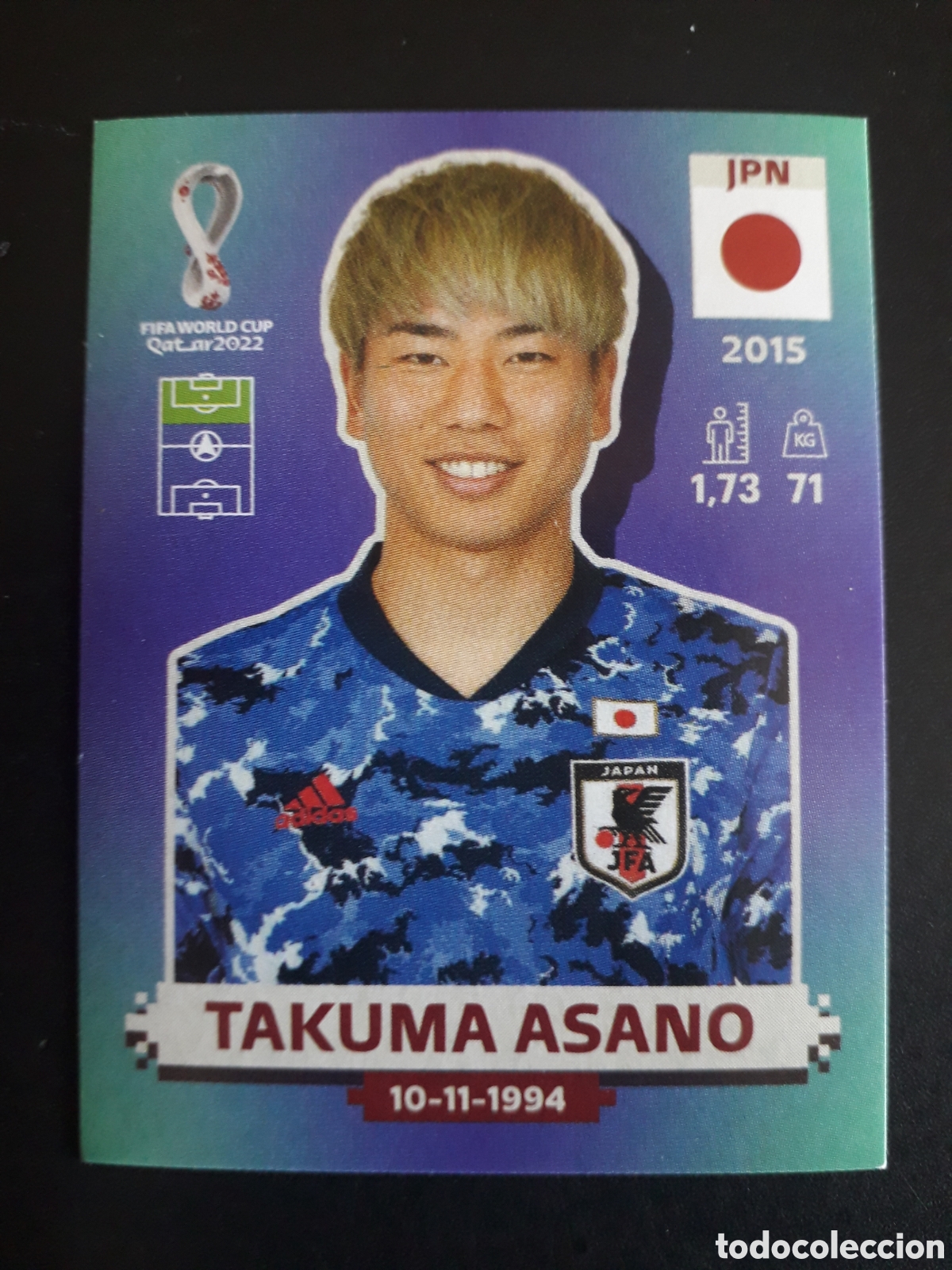 Cromos de f&uacute;tbol: TAKUMA ASANO JAP&Oacute;N N&deg; 15 COPA MUNDIAL DE F&Uacute;TBOL QATAR 2022 22 PANINI SIN PEGAR PEDIDO M&Iacute;NIMO 3&euro;