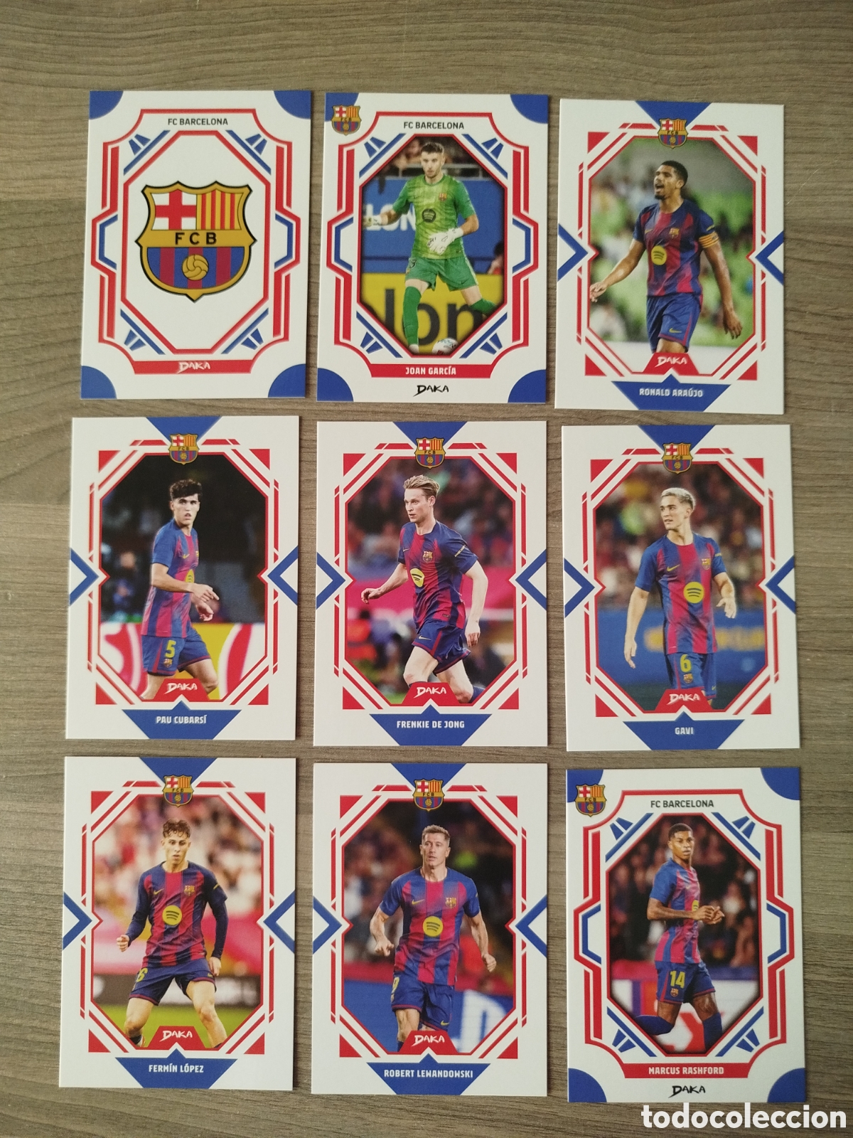Cromos de f&uacute;tbol: DAKA.F.C.BARCELONA 2025/26.(LOTE DE 9 CROMOS).