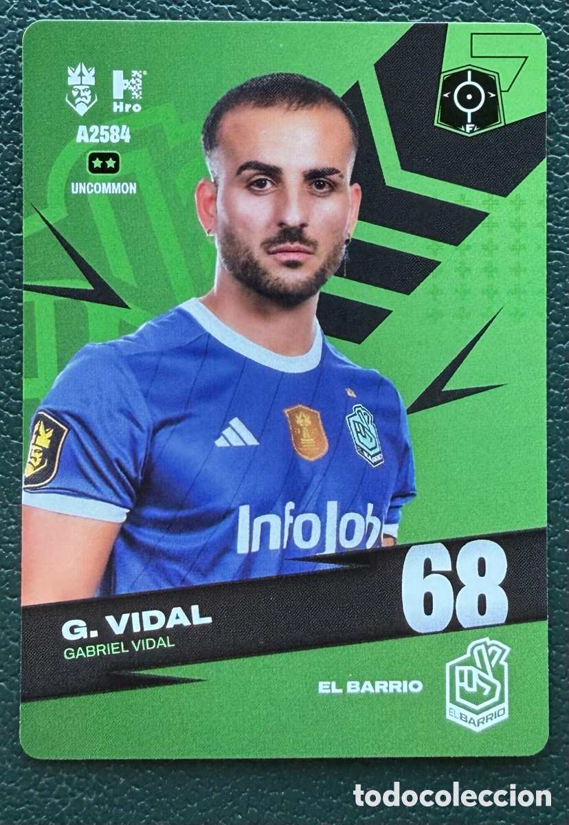 Figurine di Calcio: A2584 GABRIEL VIDAL EL BARRIO FICHAS ALBUM KINGS LEAGUE INFOJOBS 2024 KOLEX