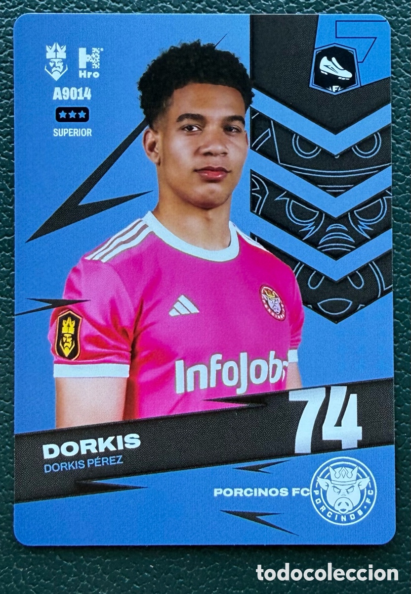 Football Stickers: A9014 DORKIS PEREZ PORCINOS FC FICHAS ALBUM KINGS LEAGUE INFOJOBS 2024 KOLEX
