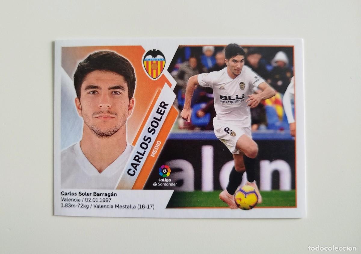 Cromos de f&uacute;tbol: Carlos Soler 12 SIN PEGAR NUNCA PEGADO Valencia CF Ediciones Este 19 20 / 2019 2020