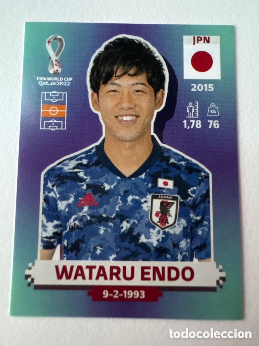 Cromos de f&uacute;tbol: Cromo Wataru Endo Jap&oacute;n 10 Panini Mundial 2022