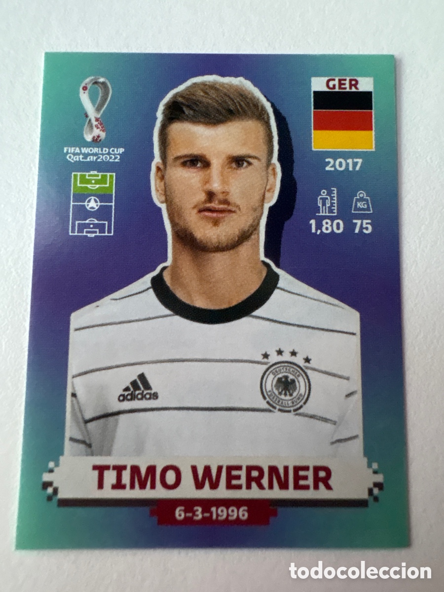 Cromos de f&uacute;tbol: Cromo Timo Werner Alemania 20 Panini Mundial 2022