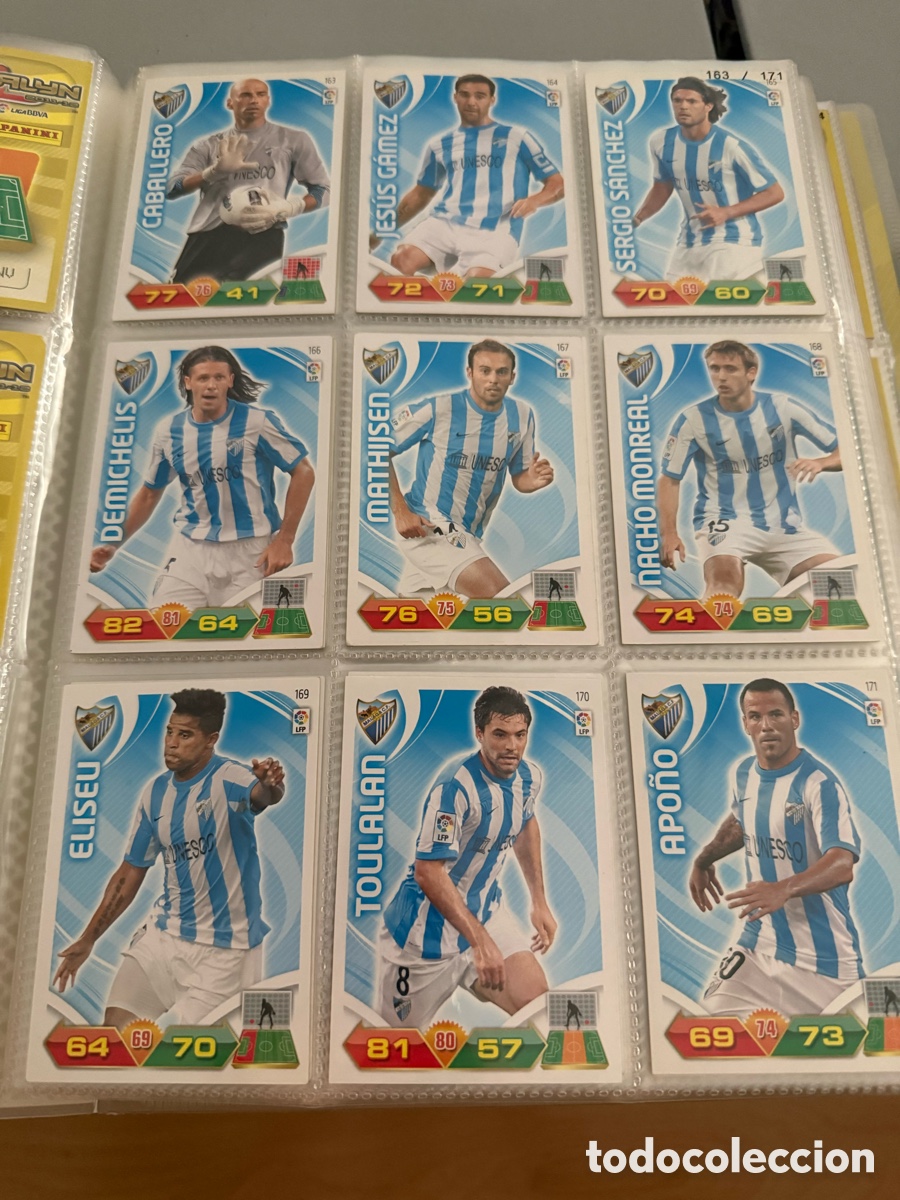 Cromos de f&uacute;tbol: ADRENALYN XL. 2011-12. M&Aacute;LAGA. 18 cromos