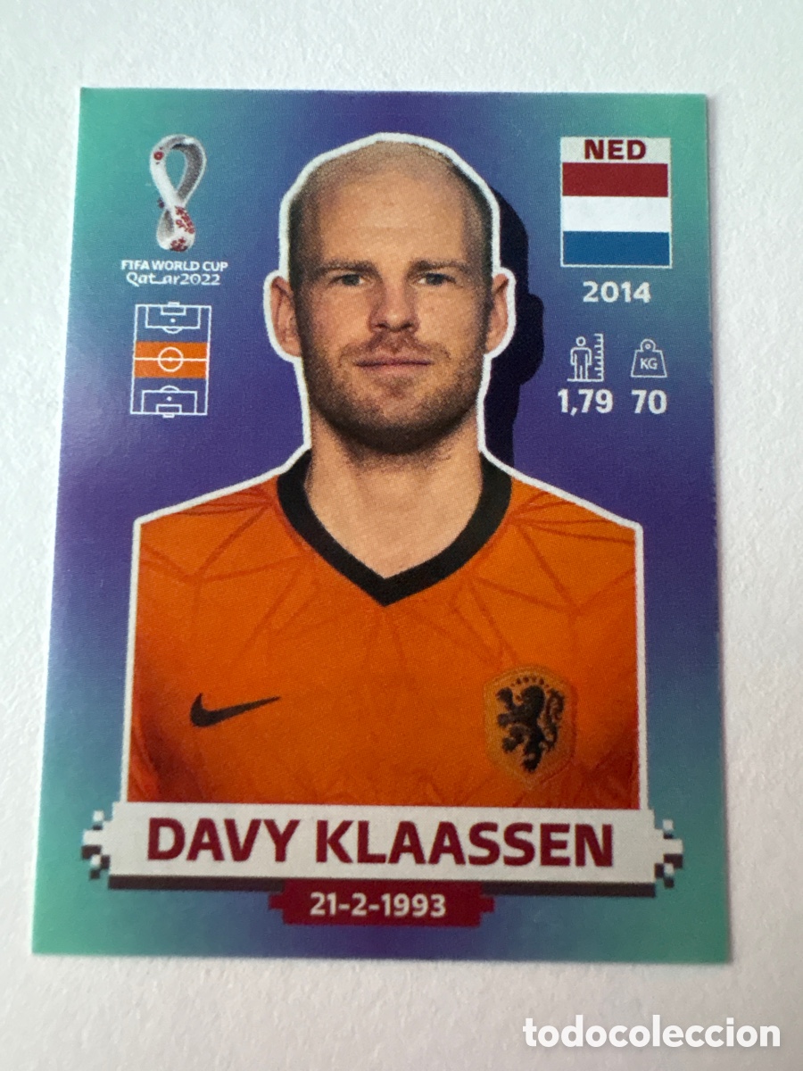 Cromos de f&uacute;tbol: Cromo Davy Klaassen Pa&iacute;ses Bajos 13 Panini Mundial 2022