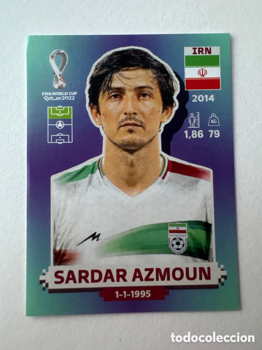 Cromos de f&uacute;tbol: Cromo Sardar Azmoun Iran 18 Panini Mundial 2022