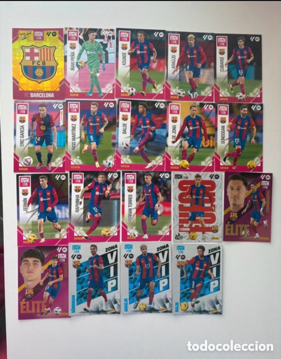 Cromos de f&uacute;tbol: Lote Cartas Bar&ccedil;a Megacracks 2024-25