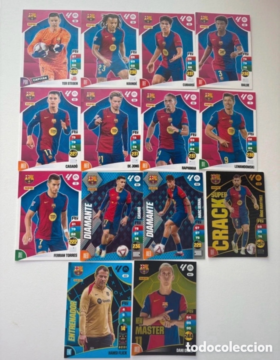 Cromos de f&uacute;tbol: Lote Cartas Bar&ccedil;a Adrenalyn 2024-25