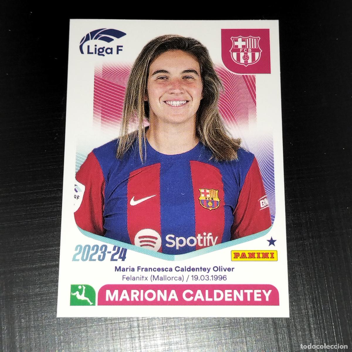Cromos de f&uacute;tbol: N&ordm; 58 MARIONA CALDENTEY FC BARCELONA CROMOS LIGA F FEMENINA PANINI 2023 2024 23 24