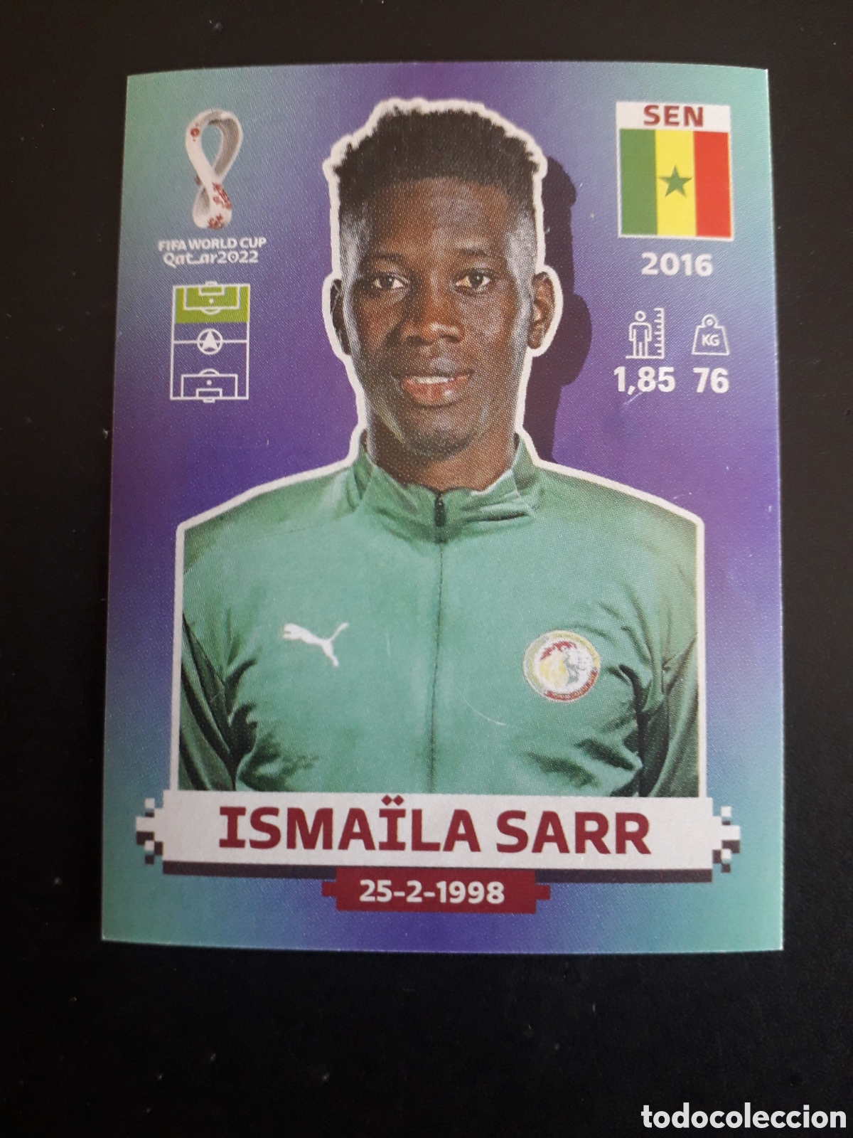 Cromos de f&uacute;tbol: ISMA&Iuml;LA SARR SENEGAL N&deg; 20 COPA MUNDIAL DE F&Uacute;TBOL QATAR 2022 22 PANINI SIN PEGAR PEDIDO M&Iacute;NIMO 3&euro;