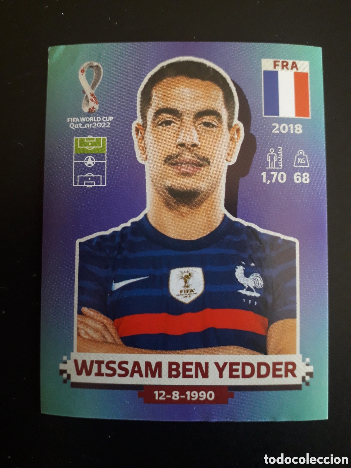 Cromos de f&uacute;tbol: WISSAM BEN YEDDER FRANCIA N&deg; 15 COPA MUNDIAL DE F&Uacute;TBOL QATAR 2022 22 PANINI SIN PEG PEDIDO M&Iacute;NIMO 3&euro;