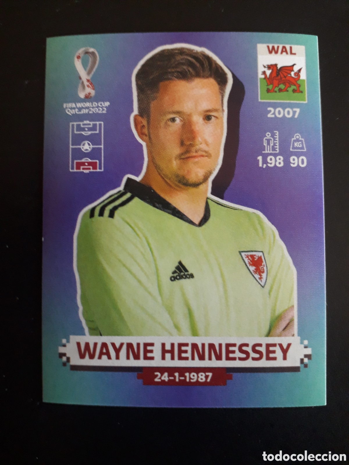 Cromos de f&uacute;tbol: WAYNE HENNESSEY GALES N&deg; 4 COPA MUNDIAL DE F&Uacute;TBOL QATAR 2022 22 PANINI SIN PEGAR PEDIDO M&Iacute;NIMO 3&euro;