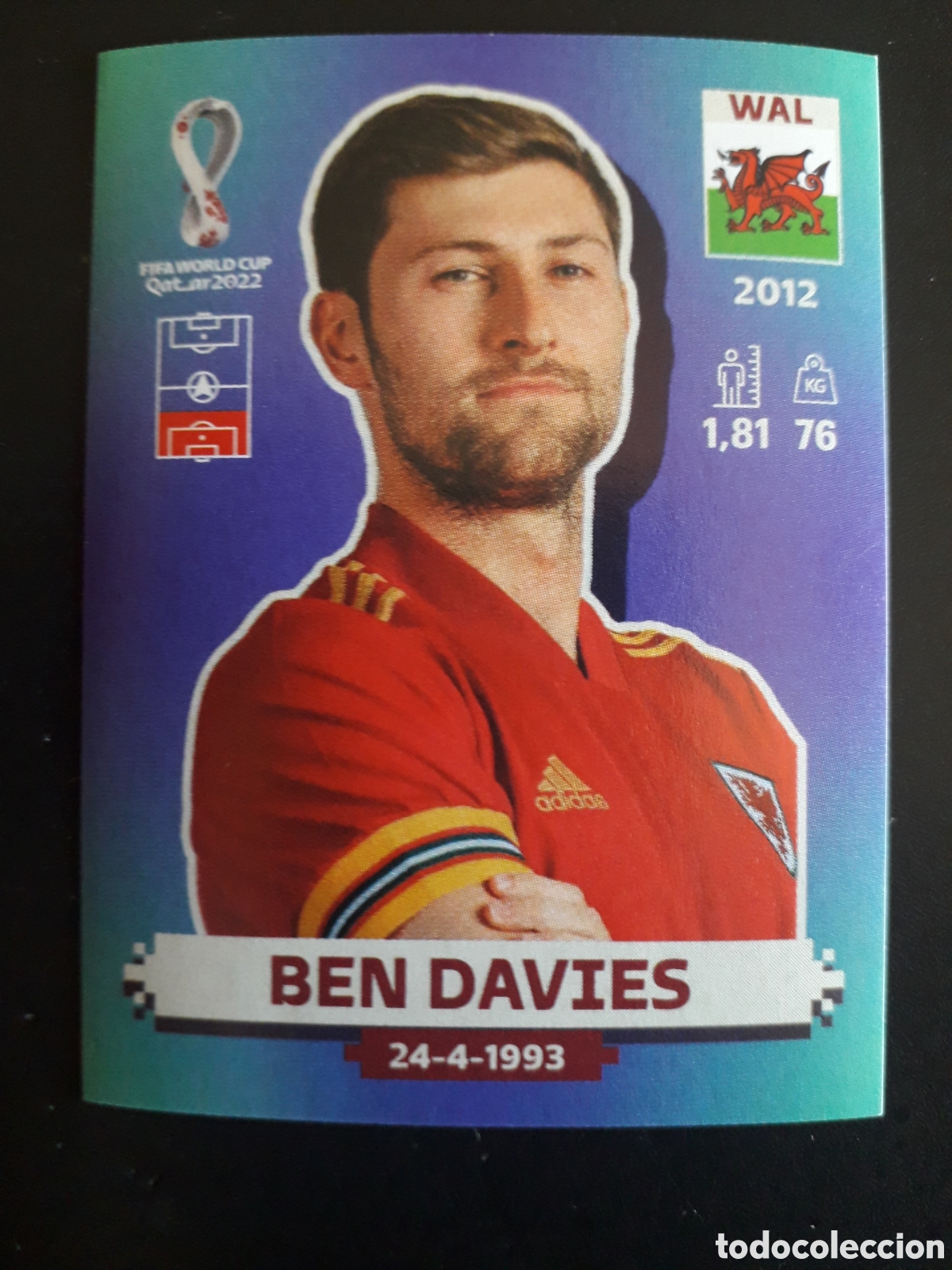 Cromos de f&uacute;tbol: BEN DAVIS GALES N&deg; 6 COPA MUNDIAL DE F&Uacute;TBOL QATAR 2022 22 PANINI SIN PEGAR PEDIDO M&Iacute;NIMO 3&euro;