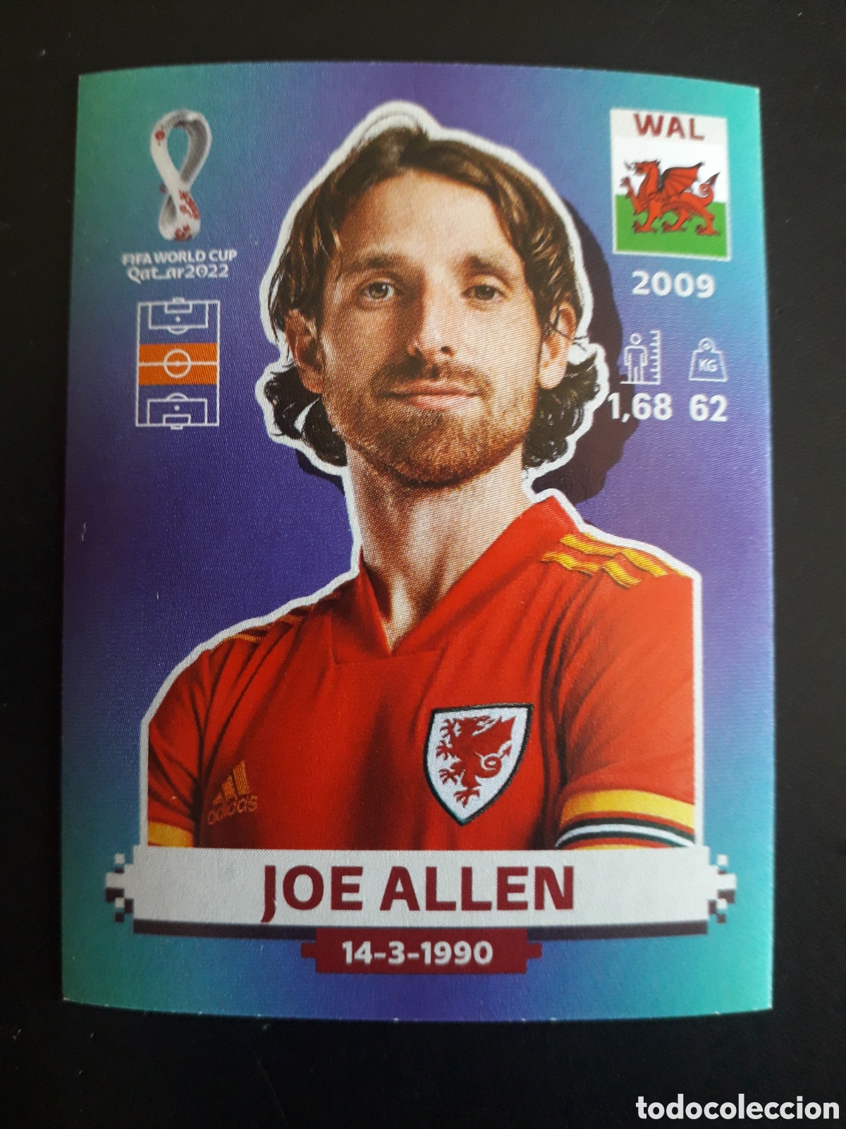 Cromos de f&uacute;tbol: JOE ALLEN GALES N&deg; 12 COPA MUNDIAL DE F&Uacute;TBOL QATAR 2022 22 PANINI SIN PEGAR PEDIDO M&Iacute;NIMO 3&euro;