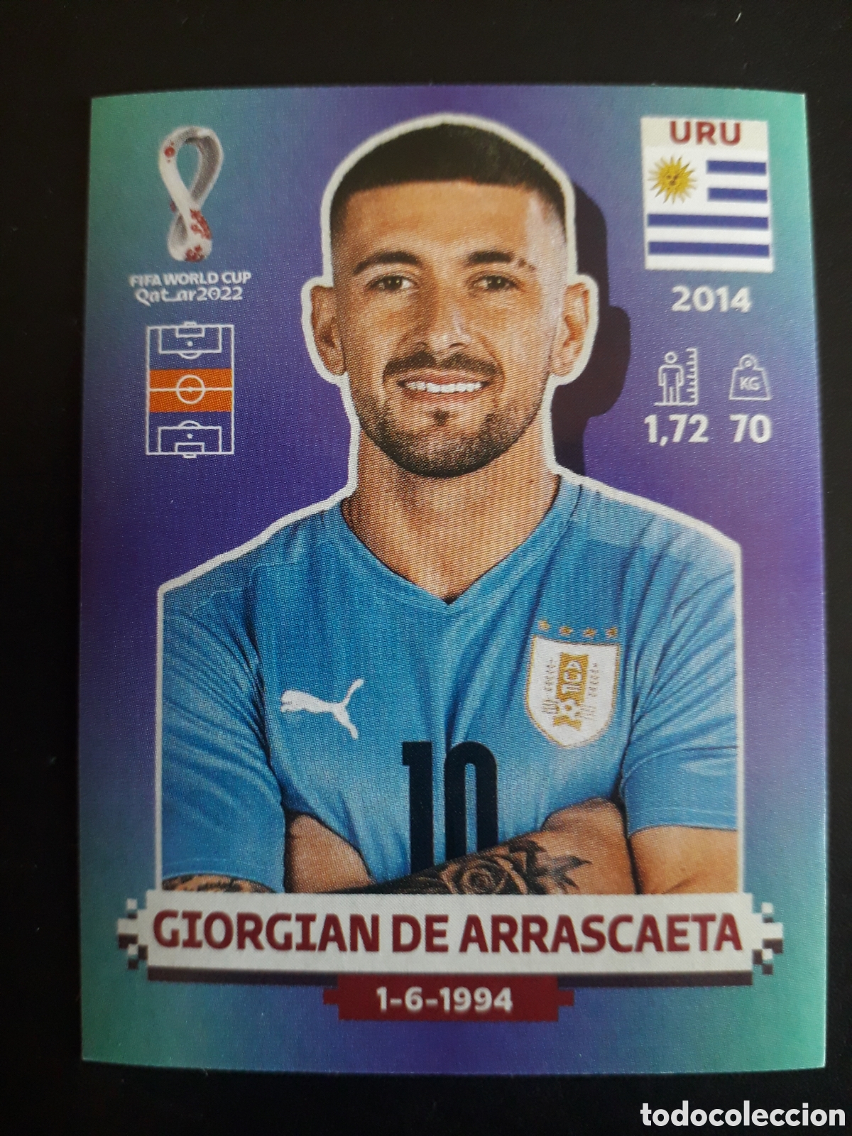 Football Stickers: GIORGIAN DE ARRASQUETA URUGUAY N&deg; 12 COPA MUNDIAL DE F&Uacute;TBOL QATAR 2022 22 PANINI PEDIDO M&Iacute;NIMO 3&euro;