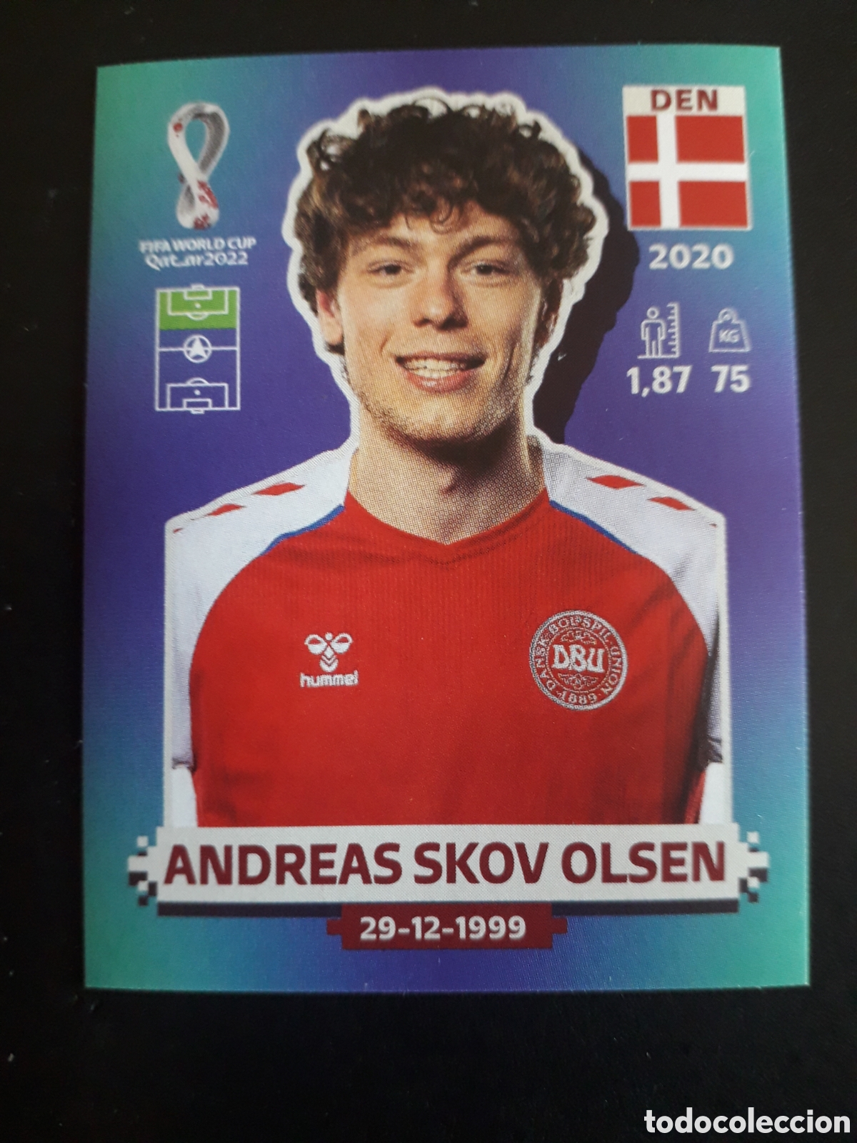 Cromos de f&uacute;tbol: ANDREAS SKOV OLSEN DINAMARCA N&deg; 19 COPA MUNDIAL DE F&Uacute;TBOL QATAR 2022 22 PANINI PEDIDO M&Iacute;NIMO 3&euro;
