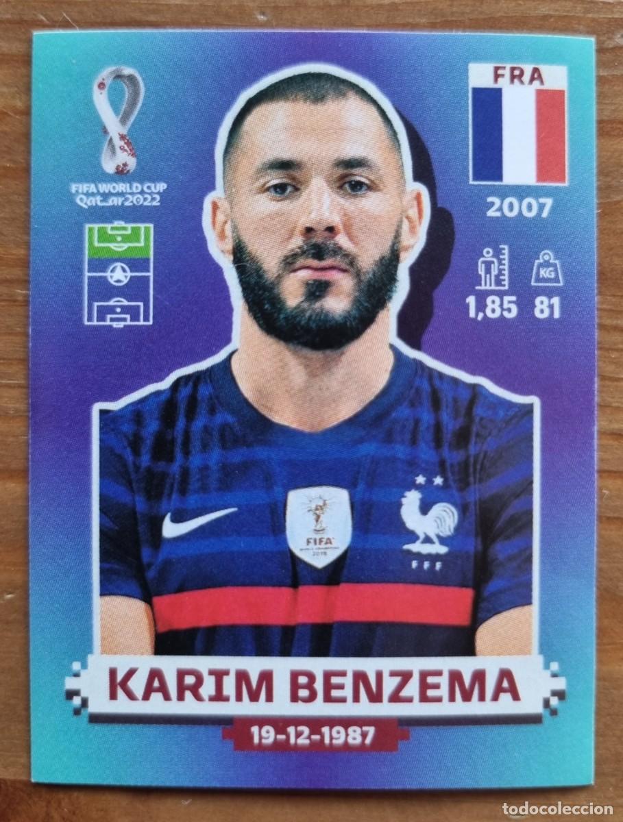 Cromos de f&uacute;tbol: FRA 16 Karim BENZEMA (Francia). FIFA World Cup QATAR 2022 (Panini)