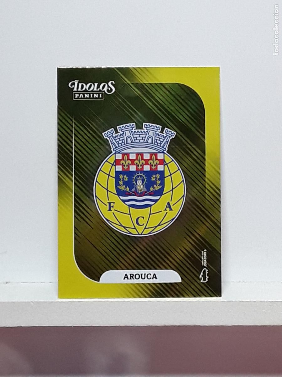 Cromos de f&uacute;tbol: PORTUGUES 2025 2026 IDOLOS 25 26 CROMO PANINI FUTEBOL N 127 AROUCA ESCUDO LOGO