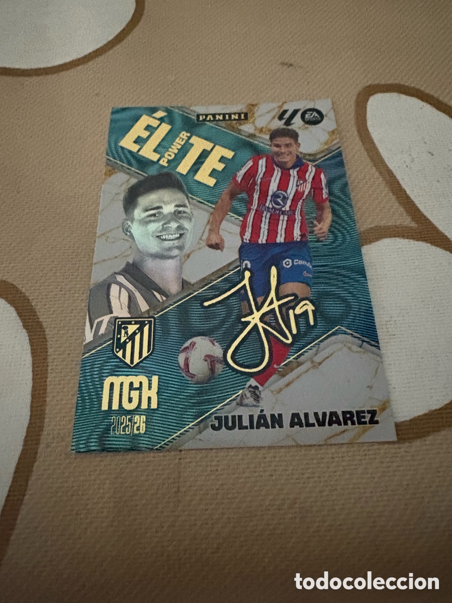 Cromos de f&uacute;tbol: P8 P 8 JULI&Aacute;N &Aacute;LVAREZ ATL&Eacute;TICO MADRID &Eacute;LITE POWER FIRMADA MEGACRACKS 2025 2026 25 26