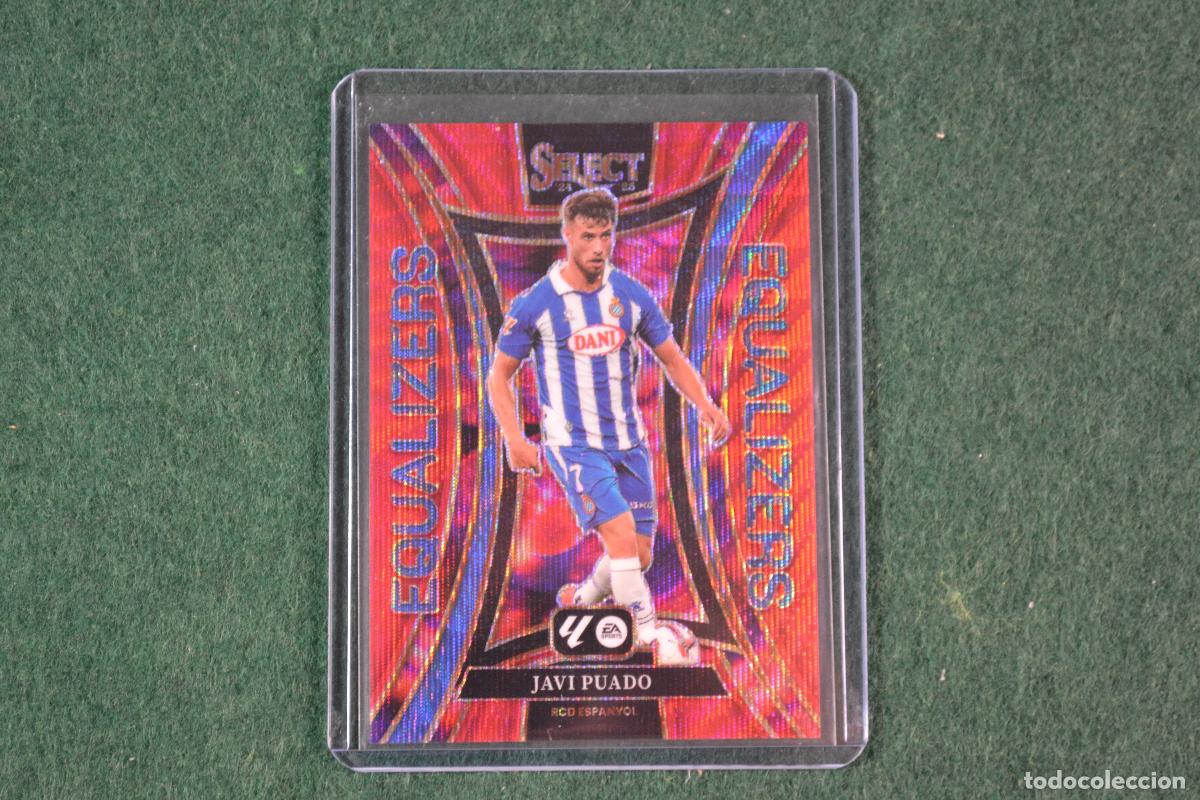Cromos de f&uacute;tbol: PANINI SELECT LA LIGA 2024-25 - JAVI PUADO (RCD ESPANYOL) EQUALIZERS PARALELA RED WAVE NUMERADA14/49