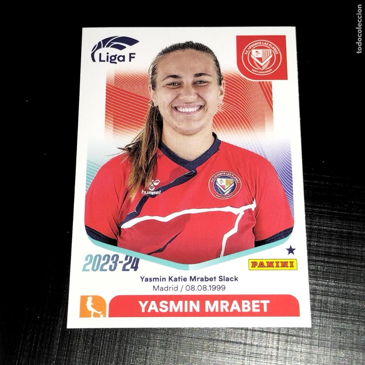 Football Stickers: N&ordm; 152 YASMIN MRABET FC LEVANTE LAS PLANAS CROMOS LIGA F FEMENINA PANINI 2023 2024 23 24