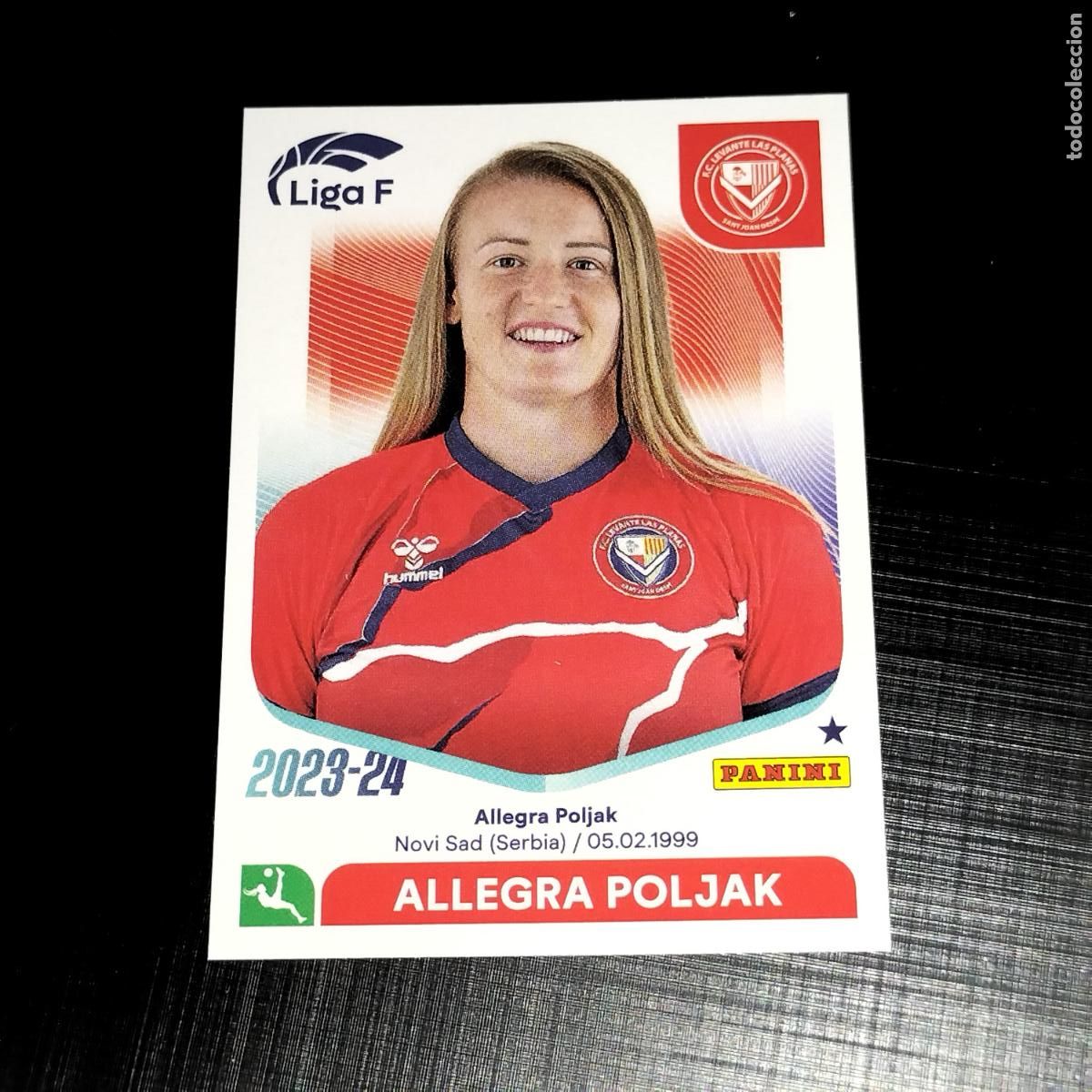 Football Stickers: N&ordm; 158 ALLEGRA POLJAK FC LEVANTE LAS PLANAS CROMOS LIGA F FEMENINA PANINI 2023 2024 23 24