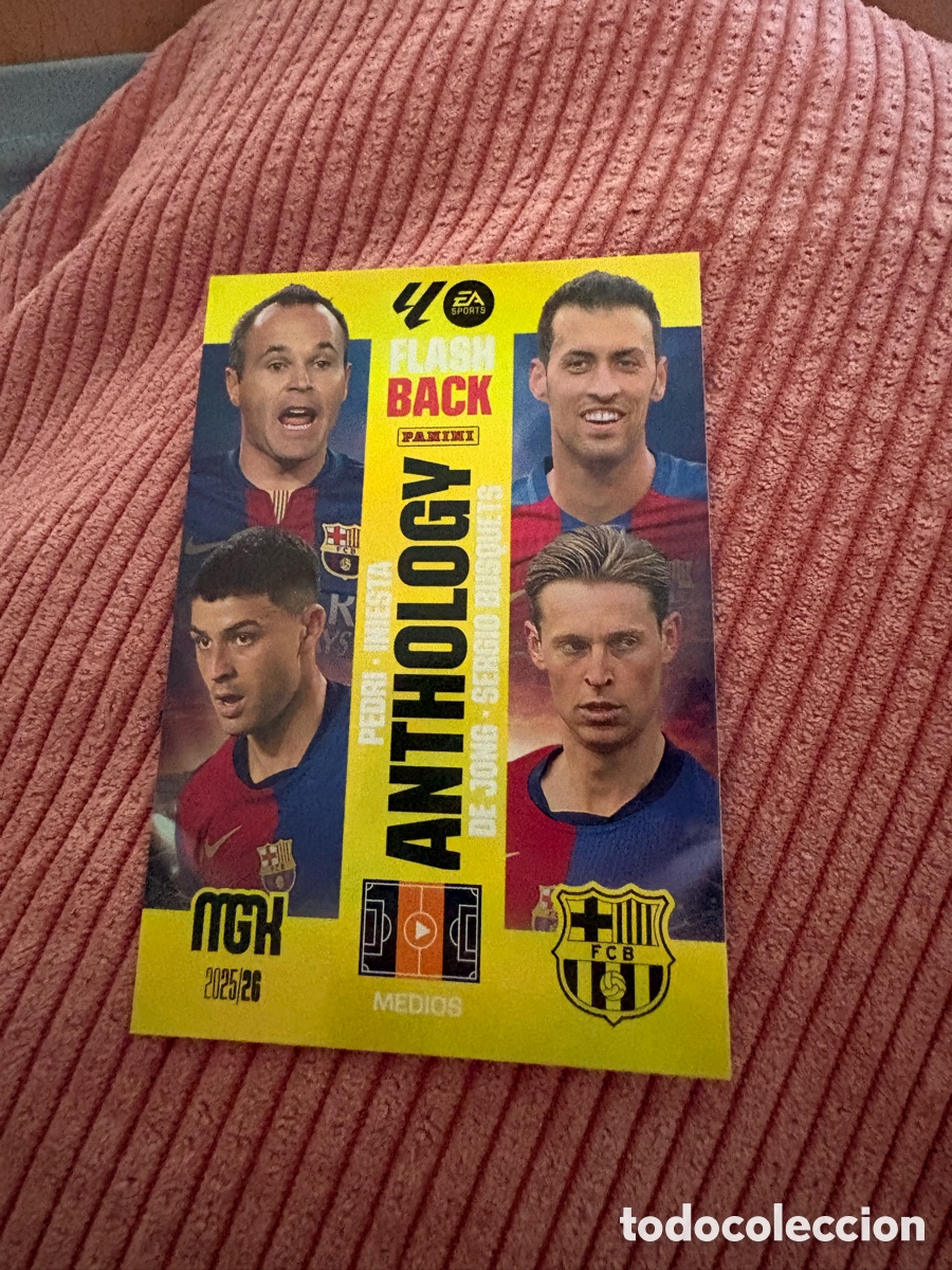 Football Stickers: 435 INIESTA PEDRI JONG BUSQUETS BARCELONA FLASHBACK ANTHOLOGY ⚽ MEGACRACKS LIGA 2025 2026 25 26 ⚽