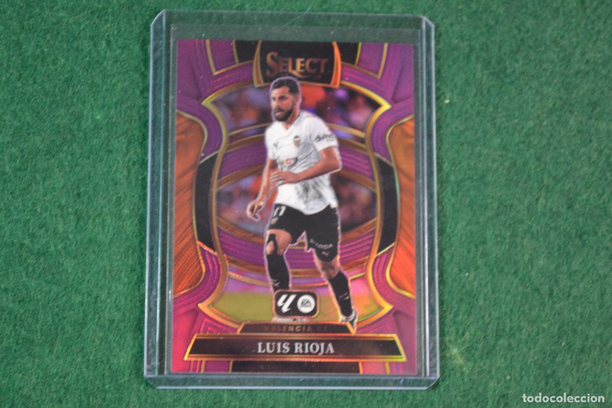 Cromos de f&uacute;tbol: PANINI SELECT LA LIGA 2025-26 - 57 LUIS RIOJA (VALENCIA CF) PARALELA PURPLE NUMERADA 074/125